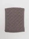 Bottega Veneta Scarf In Wool With 3d Intreccio Pattern In Gray