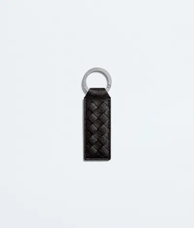 Bottega Veneta Woven Mycelium Key Ring In Black