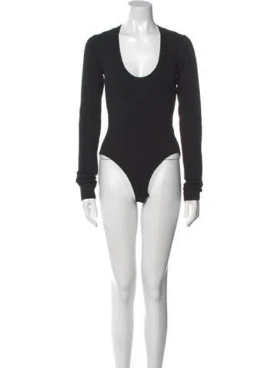 Pre-owned Bottega Veneta Scoop Neck Long Sleeve Bodysuit In Brown