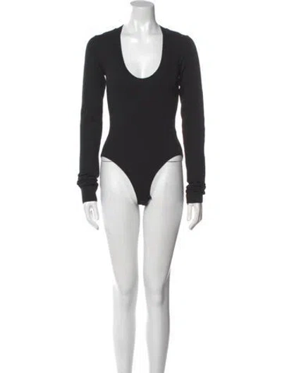 Pre-owned Bottega Veneta Scoop Neck Long Sleeve Bodysuit In Brown