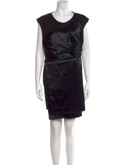 Pre-owned Bottega Veneta Scoop Neck Mini Dress In Black