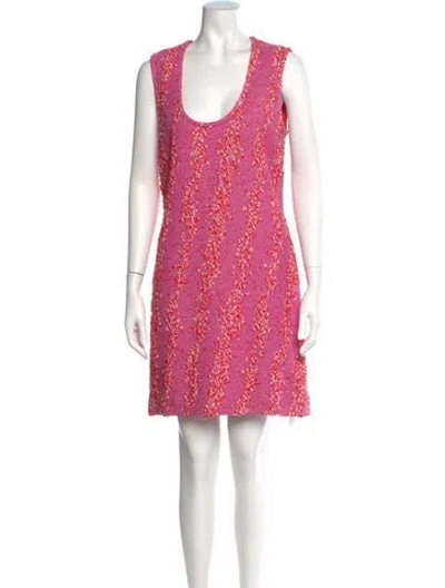 Pre-owned Bottega Veneta Scoop Neck Mini Dress In Purple