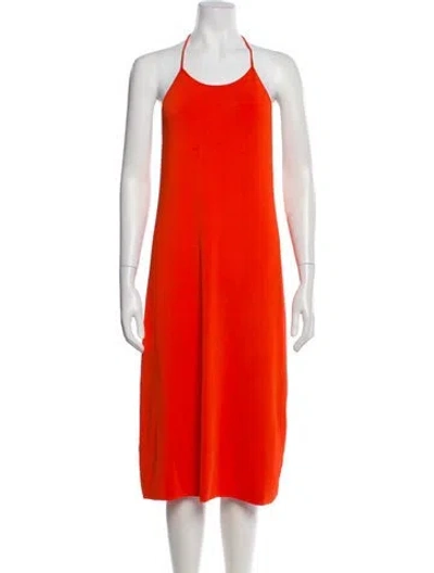 Pre-owned Bottega Veneta Scoop Neck Mini Dress W/ Tags In Orange
