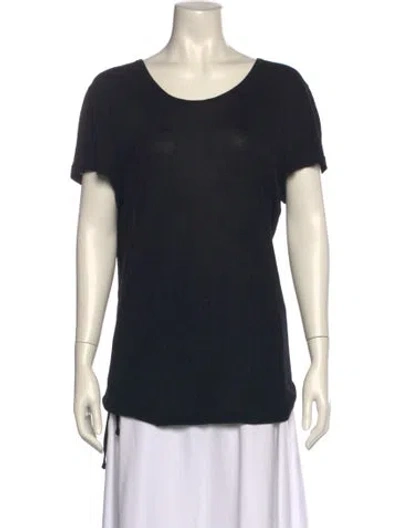 Pre-owned Bottega Veneta Scoop Neck Short Sleeve T-shirt In Black