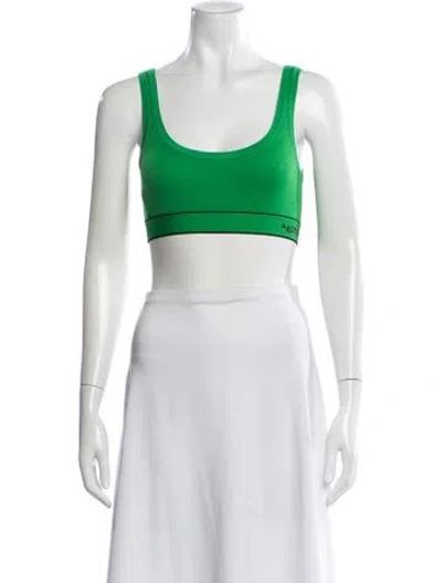 Pre-owned Bottega Veneta Scoop Neck Sleeveless Sports Bra In Green