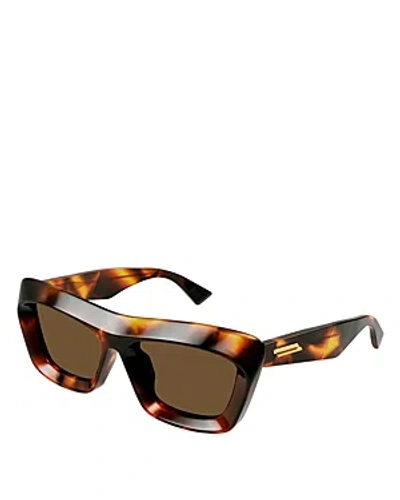 Bottega Veneta Scoop Squared Sunglasses, 53mm In Brown