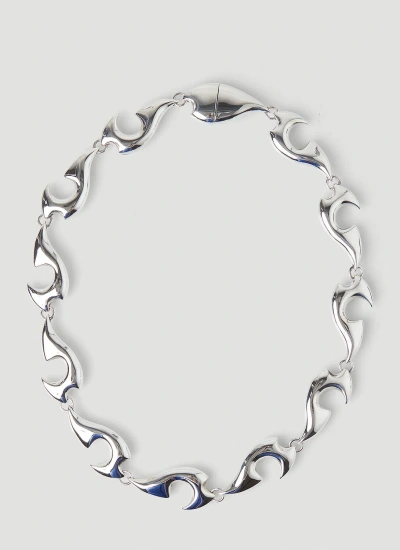 Bottega Veneta Sculpted Necklace In Silver