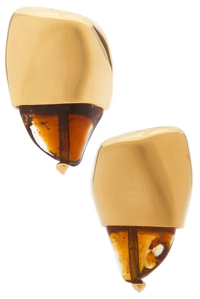Bottega Veneta Sculptural Earrings In Gold