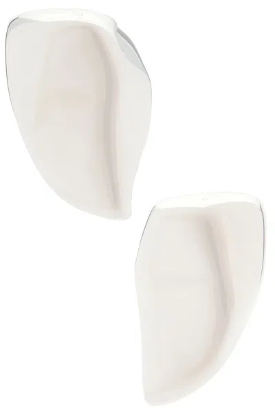 Bottega Veneta Sculptural Earrings In White