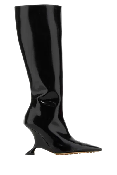 Bottega Veneta Sculptural Wedge Heel Boot In Black