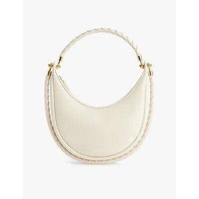 BOTTEGA VENETA WOMENS SEA SALT-M BRASS HULA HOOP MEDIUM LEATHER TOP-HANDLE BAG