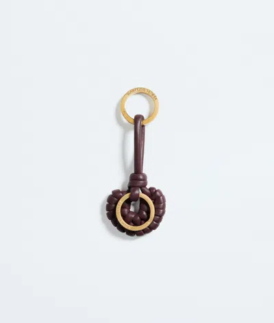 Bottega Veneta Seashell Knot Key Ring In Burgundy