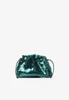 Bottega Veneta Jodie Mini Hotfix Rhinestone Top-handle Bag In Green
