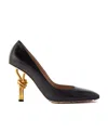 Bottega Veneta Knot Glossed-leather Pumps In Black