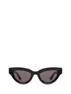 Bottega Veneta Cat-eye Acetate Sunglasses In 001 Black Black Grey