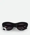 Bottega Veneta Sharp Cat-eye-sonnenbrille In Black/grey