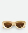 Bottega Veneta Sharp Cat-eye-sonnenbrille In Yellow/brown