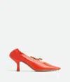 Bottega Veneta Melbourne Chain Strap Pump In New Orange