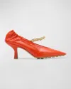 Bottega Veneta Melbourne Chain Strap Pump In New Orange