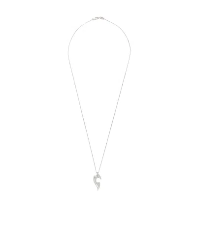 Bottega Veneta Sharp Pendant Necklace In White