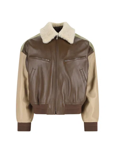 BOTTEGA VENETA SHEARLING COLLAR BOMBER JACKET