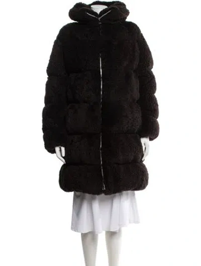 Pre-owned Bottega Veneta Shearling Down Coat In Brown
