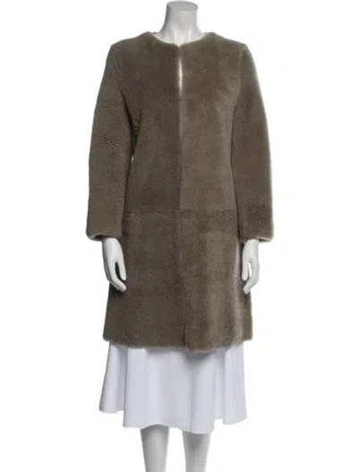 Pre-owned Bottega Veneta Shearling Fur Coat In Neutral