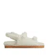 Bottega Veneta Open-toed Wool Flat Sandals In White