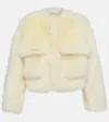Bottega Veneta Toscana Shearling Cropped Blouson In Beige