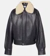 Bottega Veneta Shearling Jacket In Blue