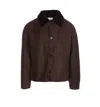Bottega Veneta Men Merino Wool Shearling Jacket In Brown