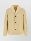 Bottega Veneta Shearling Jacket With Front Pockets And Long Sleeves In Yellow