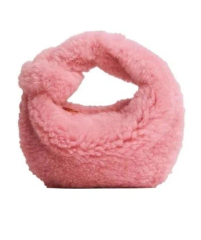 Bottega Veneta Shearling Jodie Mini Bag In Pink