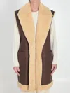 Bottega Veneta Shearling Long Vest In Brown