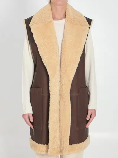 VIP【送料関税込】BOTTEGA VENETA LEAHTER SHEARLING VEST bottega-veneta-shearling-long-