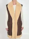 Bottega Veneta Shearling Long Vest In Brown