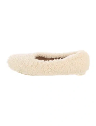 Pre-owned Bottega Veneta Shearling Slippers In Neutrals