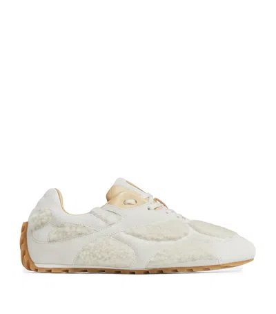 BOTTEGA VENETA SHEARLING-SUEDE ORBIT FLASH SNEAKERS