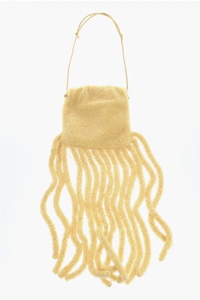 Bottega Veneta Shearling The Curly Fringe Crossbody Bag In Neutral