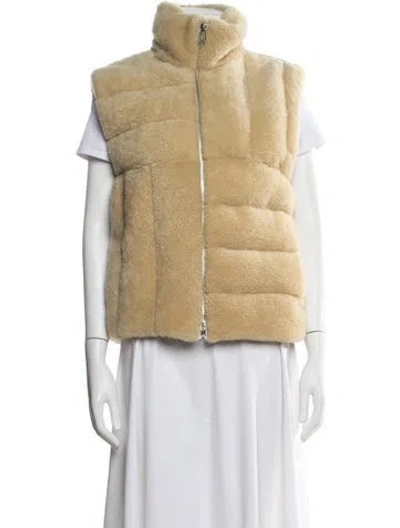 Pre-owned Bottega Veneta Shearling Vest In Neutral