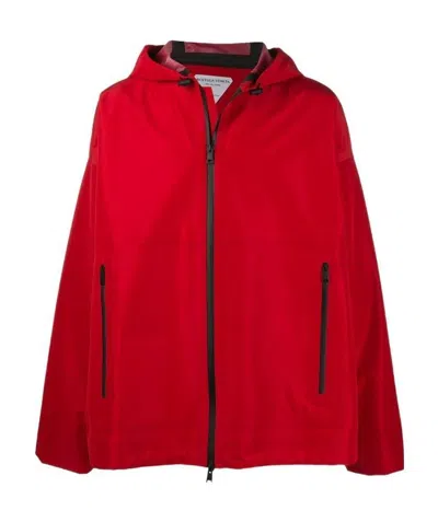 Bottega Veneta Shell Windbreaker Jacket In Red
