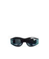 Bottega Veneta Shield-frame Logo-arm Sunglasses In Black