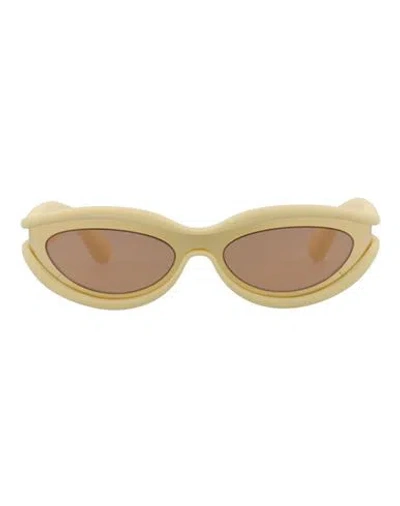 Bottega Veneta Shield-frame Metal Sunglasses Sunglasses Gold Size 56 Metal In Green