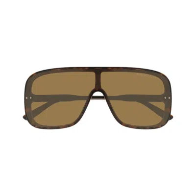 Bottega Veneta Shield Full Rim Sunglasses In Green