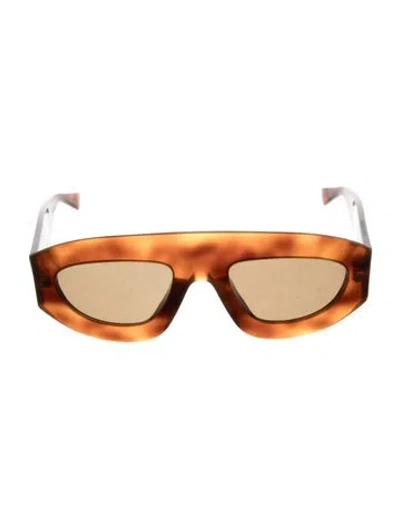 Pre-owned Bottega Veneta Shield Mirrored Sunglasses In Brown