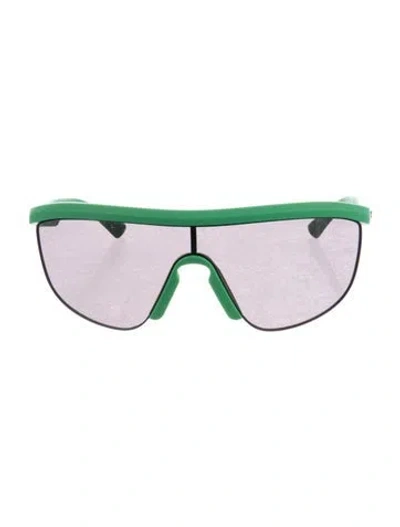 Pre-owned Bottega Veneta Shield Tinted Sunglasses In Green
