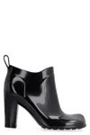 Bottega Veneta Shine Square Toe Ankle Boots In Black