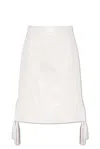 Bottega Veneta Leather Midi Skirt In White