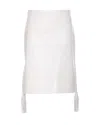 Bottega Veneta Leather Skirt With Tassel And Side Split In White