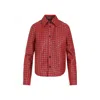 Bottega Veneta Two-tone Intrecciato Leather Shirt In Red